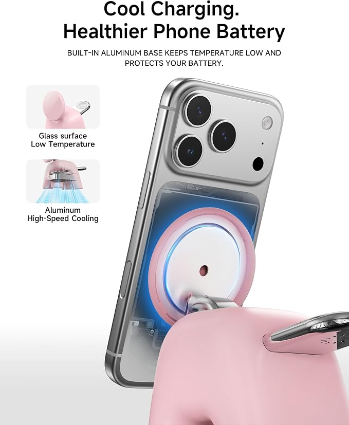 Magnetic Wireless Charging Station, Charger Stand for iPhone Apple Watch | 2026 2 in 1 Foldable Charger Stand 15W for iPhone 17 16 15 14 13 12 Pro Max, 5W for Apple Watch&Airpods, 30W Adapter included - Image 5