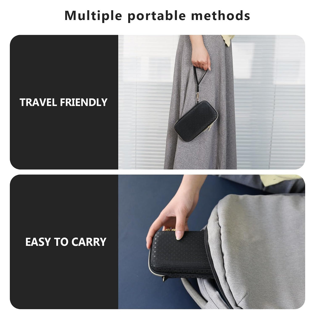 Supmay Hard Carrying Case Compatible with Nintendo DS Lite NDSL, Gameboy Advance Games Storage Holder Travel Bag with Mesh Pocket for USB Charging Cable, Stylus, Earphones, Game Cartridge, Black - Image 6