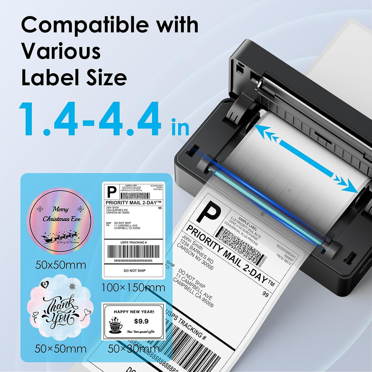 KNAON Shipping Thermal Label Printer, 4x6 Portable Label Printer, Black - Image 3