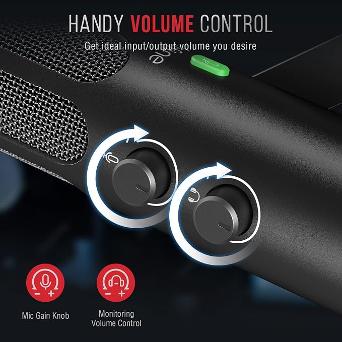 FIFINE AmpliTank Tank3 XLR/USB Podcast Dynamic Microphone for Streaming | Studio PC Streamer Mic, All Metal Built, with Mute Button, Headphone Jack, Volume Knob, for Vocal Voice Over Music Recording - Image 6