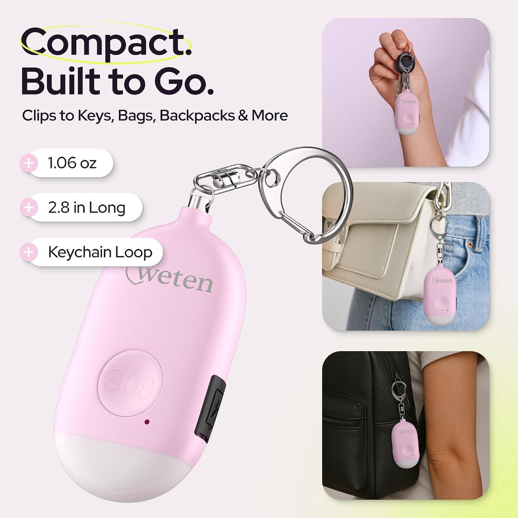 Personal Safety Alarm Keychain for Women, 130dB Siren, Rechargeable, 2 Pack - Image 5