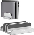 JARLINK 4-in-1 Adjustable Vertical Laptop Stand, Aluminum Holder, Silver | Space-Saving Aluminum Laptop Holder, Compatible with All MacBook, Surface, Chromebook, Phone, and Gaming Laptops. by JARLINK