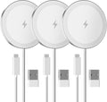 15W Wireless Charger for Apple MagSafe Charger, Magnetic Fast Charging Pad | Compatible for iPhone 17 16 15 14 13 12 Pro Max, AirPods-Slim Portable for Desk Bedside and Travel - 3 Pack, White by SMILESTATION
