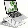 White Laptop Stand for Desk - Adjustable Foldable Laptop Riser, Fun White Elephant for Women Coworkers, Ventilated & Sturdy with Anti-Slip Pads for MacBook, Home, Office by KYQEE
