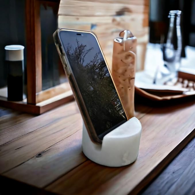Premium Handmade Marble Mobile & Tablet Holder Stand – Elegant Natural Stone Dock for Phones & iPads – Durable, Non-Slip Desk Accessory for Home & Office - Image 4