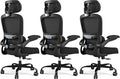 TRALT Office Chair Ergonomic Desk Chair - Gaming Chair with Lumbar Support | 330 LBS Home Office Desk Chairs with Headrest, Reading Chair with Flip-up Armrests, Comfortable Computer Chairs (3, Black) by TRALT