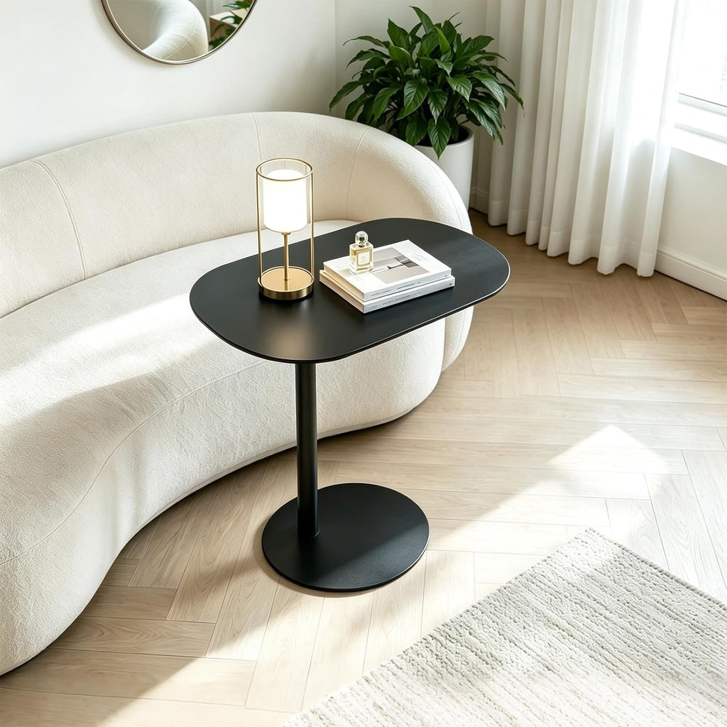 C Shaped End Table Small Side Table Living Room, Metal Coffee Accent Table - Image 4