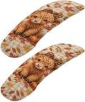 Highland Cow Print Office Chair Arm Rest Slipcover Sets of 2 Highland Cow Pumpkin Maple Leaf Printed Soft Stretchy Gaming Chair Armrest Covers Universal Fits Rotating Desk Gaming Chairs by Wanzuoeng