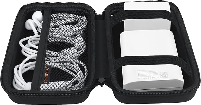 Canboc Electronics Travel Organizer, MacBook Charger Carrying Case, Electronic Accessories Portable Cable Storage Bag for Charging Cords, Power Adapter, MagSafe, USB Hub, Power Bank, Earbuds, Black - Image 3