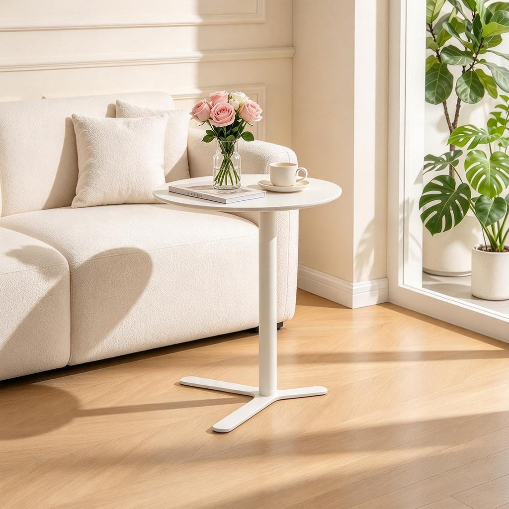 C Shaped End Table Small Round Side Table Living Room, Metal Coffee Table - Image 3
