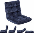SUPER DEAL 14-Position Folding Floor Chair Gaming Sofa Cushioned Padded Reclining Bed Lounge Couch Seating for Comfy Reading, Reading, Gaming, Relaxing, Watching TV， Blue by SUPER DEAL