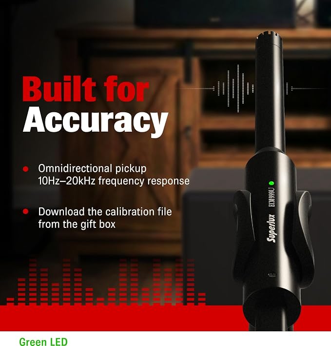 Superlux ECM999U USB-C Measurement Microphone, 24-Bit/48kHz, 10Hz–20kHz | For engineers and educators measuring rooms or speakers; USB-C plug-and-play, 24-bit/48kHz capture and 10Hz–20kHz response - Image 5