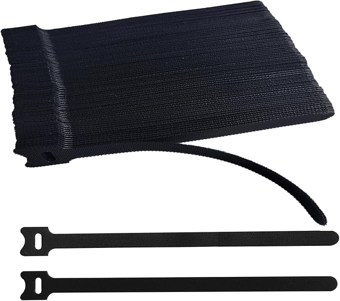 100 PCS 12 Inches Black Reusable Cable Ties,Multi-purpose Adjustable Cord Straps,Cable Organizer,Cord Wrap and Hook Loop Cords Management,Adjustable Cord Ties by Unknown