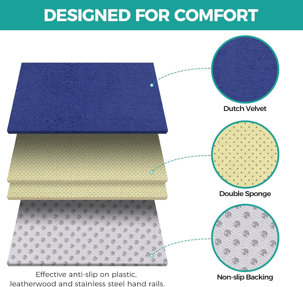 lefeke 2 Pack Wheelchair armrest Pads - Soft Velvet Foam armrest Covers for wheelchairs, Office Chairs and armchairs, etc., Effectively relieves arm Pressure and Prevents Soreness (Blue) - Image 5