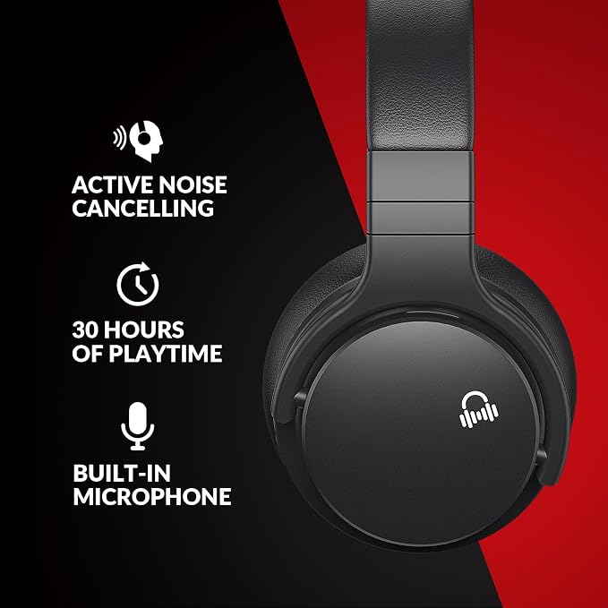 MOVSSOU Million Sold Classic E7 Active Noise Cancelling Headphones | Upgraded HD Sound, Wireless Bluetooth Headphones Over The Ear Unequaled Comfort, Vivid Deep Bass, for Home Office Travel Gift - Image 2