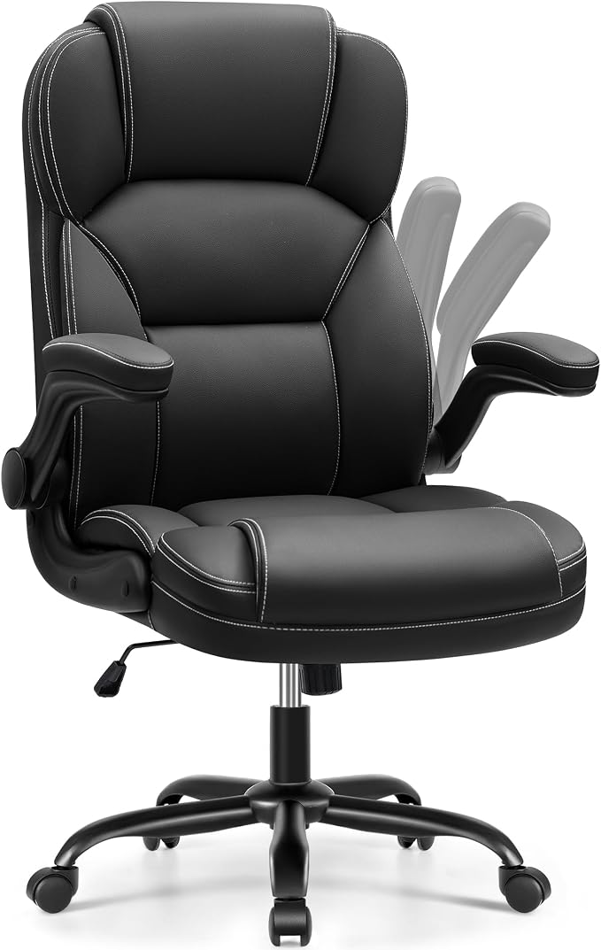 Ergonomic Office Chair, High Back Executive Leather Desk Chair, Black - Image 8