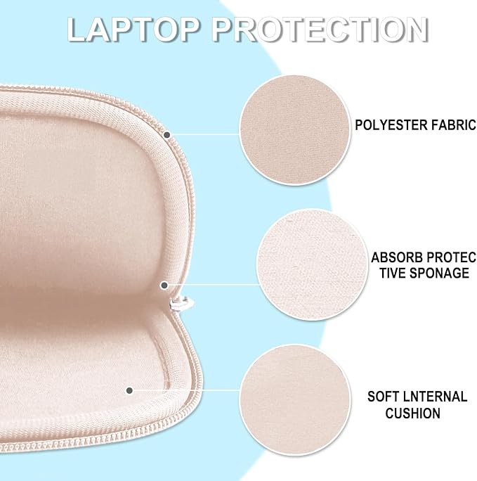 Laptop Case 14 inch, Shockproof Protective Laptop Cover Briefcase Carrying Computer Bag with Accessory Pocket Portable Computer Sleeve for 14" MacBook, HP, Dell, Lenovo, Acer, Pink - Image 5