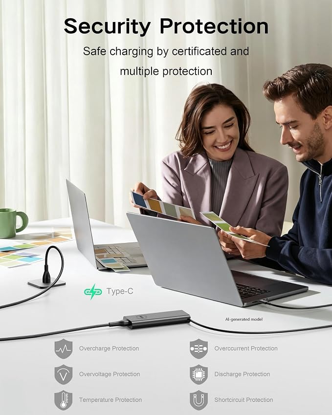 SZGUDULO 130W USB C Laptop Charger for Dell Precision Latitude XPS Type C | 130W USB C Laptop Charger for Dell Precision 5530 5550 5560 5570 5750 5760,Latitude 5401 5411,XPS 15 17 Computer Power Cord - Image 4