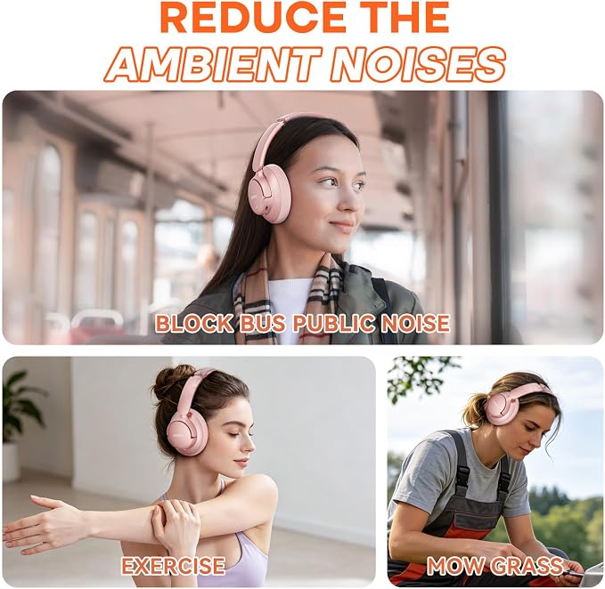 BERIBES Hybrid Active Noise Cancelling Headphones Wireless Over Ear 70Hours | Foldable Bluetooth 6.0,Transparent Modes,3.5MM Cable,Lightweight Built-in Mic,HiFi Stereo Deep Bass,Soft-Earpad,Fast Charging - Image 7