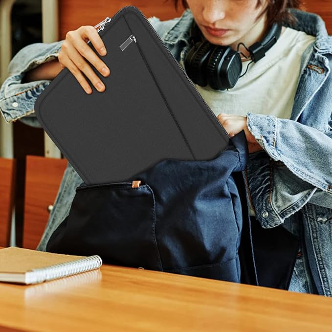 15.6 inch Laptop Case, Durable Computer Carrying Bag Protective Case Briefcase Handbag with Front Pocket, Laptop Sleeve Cover for 15.6 Inch HP, Dell, Lenovo, Asus, Notebook, Grey - Image 5