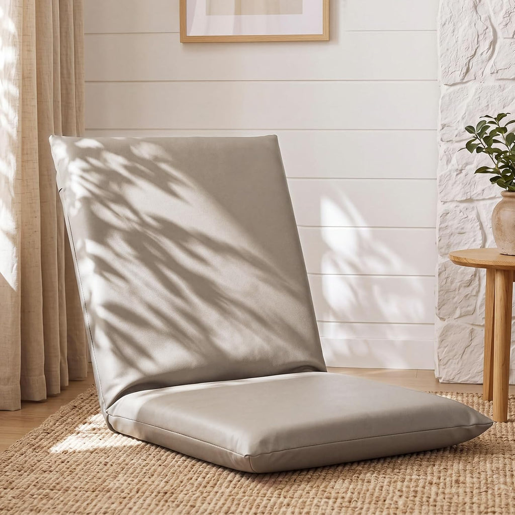 Floor Chair with Back Support 5 Adjustable Position Khaki, XL by Sintuff