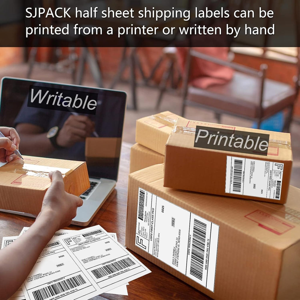 100 Half Sheet Shipping Labels 5-1/2" X 8-1/2" Address Blank Labels Laser/Ink Jet - Image 4