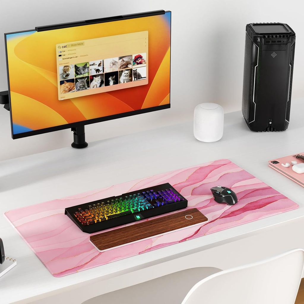 KTRIO Large Gaming Mouse Pad, Desk Mat, 31.5 x 15.7 in, Pink Glow, XXL - Image 6