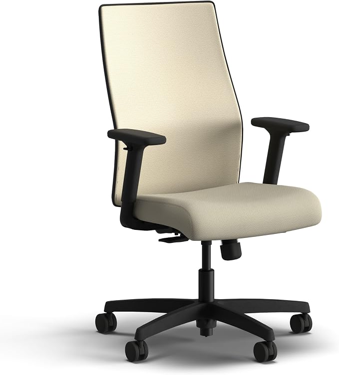 HON Ignition 2.0 Ergonomic Office Chair, Lumbar Support, Desk Chair, Linen | Ergonomic office desk chair with lumbar support, adjustable arms, office decor, workstation comfort for focused productivity by HON