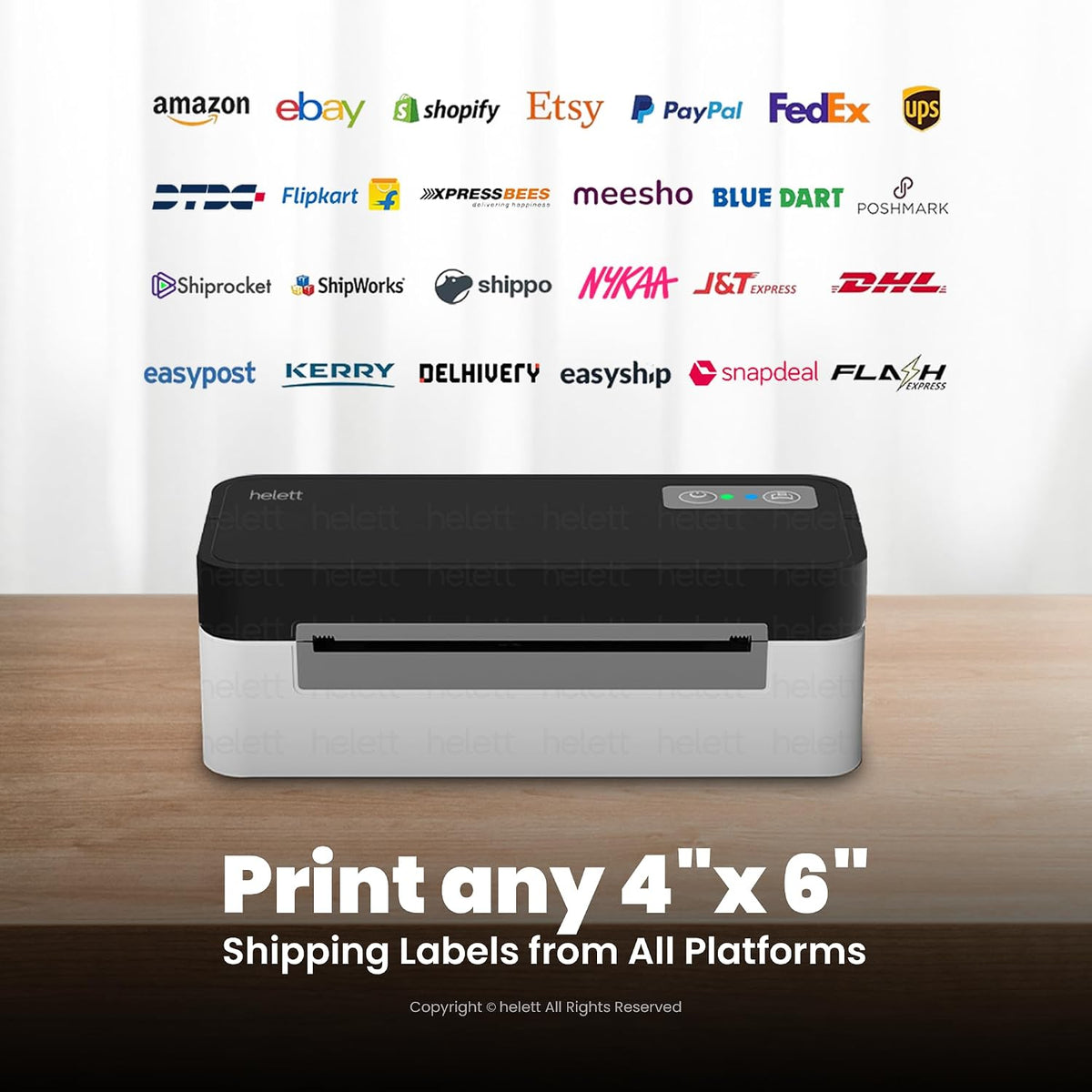 RapidLabel Lite Thermal Shipping Label Printer | 4x6 Label Printer for Shipping Packages | Small Business|USB Direct Thermal Barcode Label Maker|203 DPI|Windows, Mac, Linux Compatible|White - Image 2