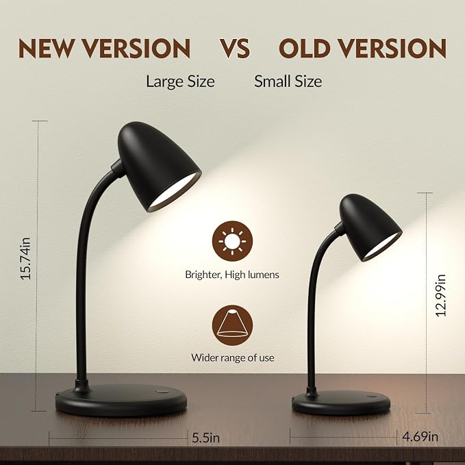 New LED Desk Lamp for Home Office,3 Colors Dimmable Table Lamp | Dimmable Reading Light Compact design fits well on desks and bedside tables,for College Dorm Room,Bedroom Desk Light - Image 2