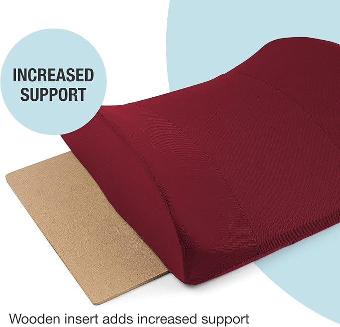DMI Lumbar Support Pillow for Chair to Assist with Back Support with Removable Washable Cover and Firm Insert to Ease Lower Back Pain while Improving Posture,14 x 13 x 5,Contoured Foam,Elite,Burgundy - Image 5