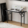 Small Folding Computer Desk – Portable 43.3 Inch Foldable Laptop Table, Collapsible and Compact for Easy Storage and Fast Setup, Lightweight for Small Spaces, Craft and Study Use, Dark Oak by Frylr