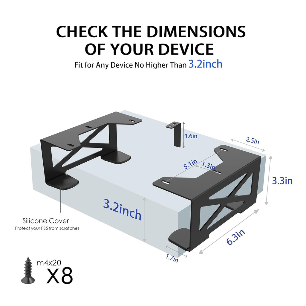 Under Desk Mount Metal Bracket for Small PC, Audio Amplifier, Xbox/PS4 - Image 2