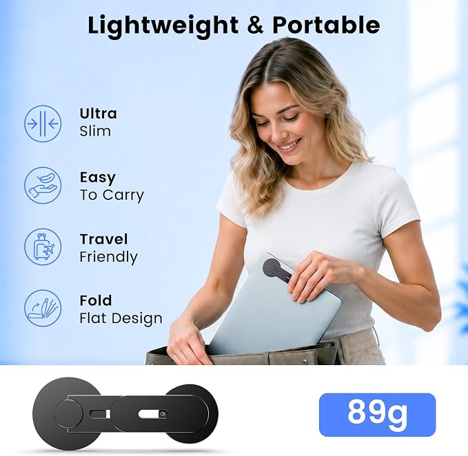 Magnetic Phone Holder for Laptop, MagSafe Laptop Phone Mount for iPhone 17/16/15/14/13/12 & All Phones, 180°Adjustable Phone Side Mount for Monitors for Tesla (Black) - Image 5