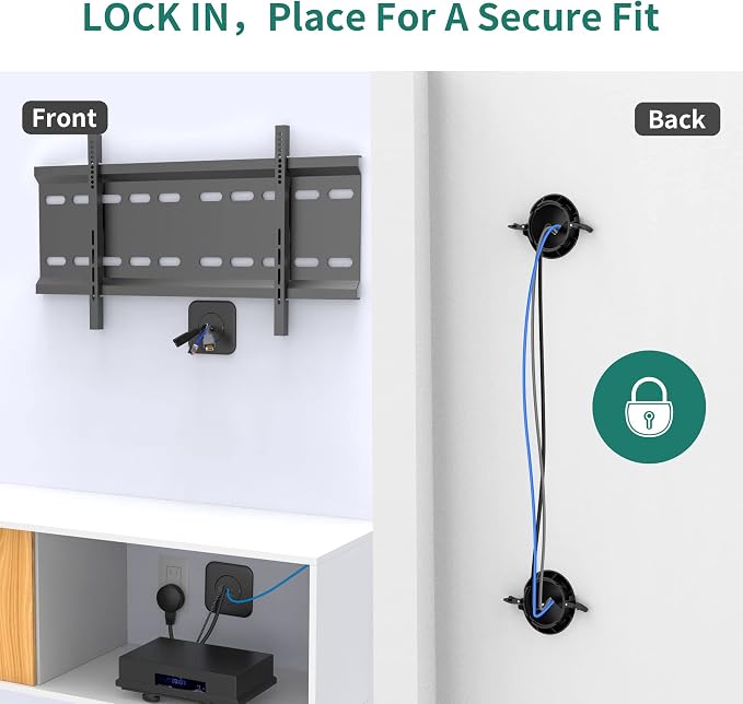 TV Cord Hider for Wall Mounted TV - Cable Management Kit to Hide TV Wires Behind The Wall - Includes 2 Cable Manager Brackets, and Thicker Hold Opener for Easy Install (Black) - Image 3