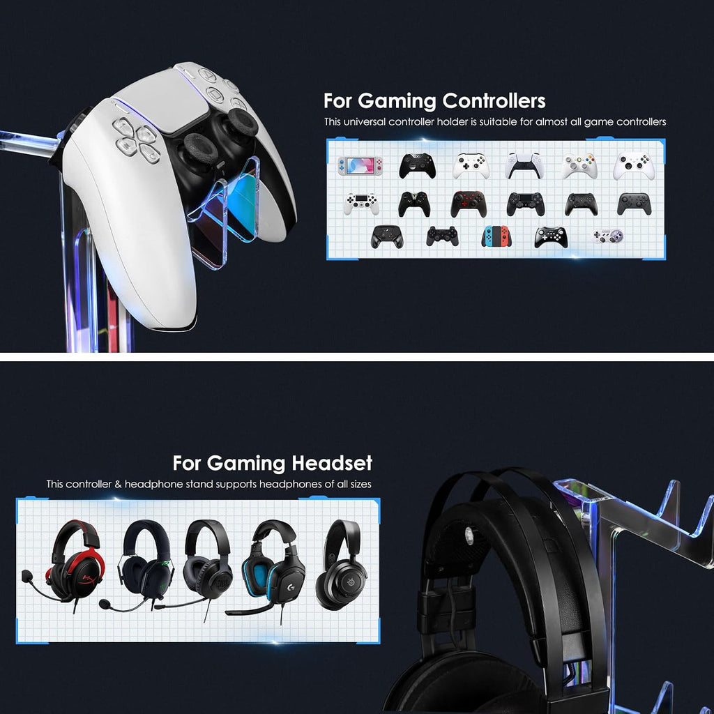 RGB Controller and Headset Stand with 21 Light Modes, 3 Tier - Image 5
