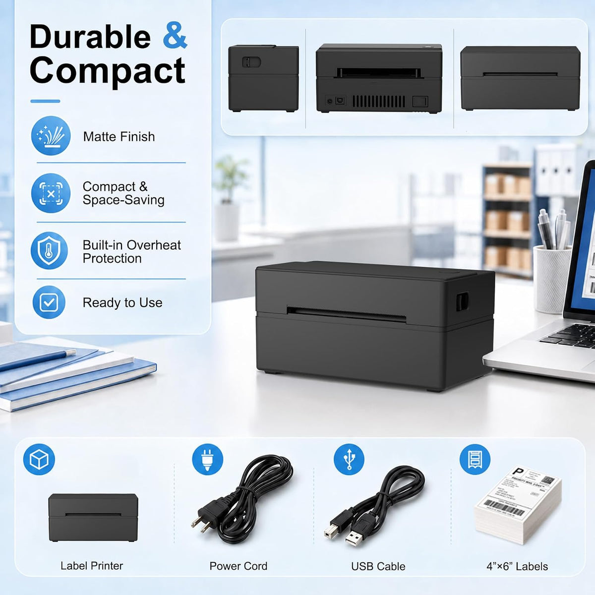 Thermal Shipping Label Printer 4x6 Bluetooth Label Maker for Small Business - Image 7