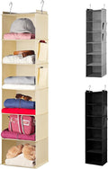 Handy Laundry Hanging Closet Organizer - 6 Shelf Storage for Clothes, Sweaters, Shoes & Accessories - Space-Saving Wardrobe Shelves with Hooks for Dorm, RV & Small Closet Organization (Beige) by Handy+Laundry