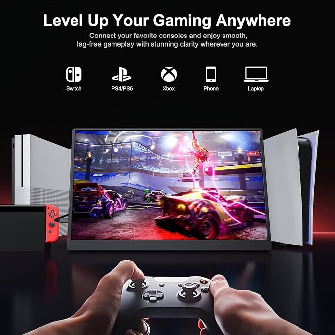 Anyuse 14" FHD USB-C HDMI HDR Portable Monitor | 14" FHD IPS HDR 400nit, USB-C/HDMI, speakers, ultra-slim, plug&play, for PC/Mac/Phone. - Image 4