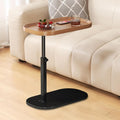 C Shaped Side Table Adjustable Height, 360° Swivel Couch End Table That Slide Under, Small C Shaped End Table for Sofa/Bed/Bathtub, Coffee TV Dinner Tray for Living Room, Bedroom, Bedside (Wood) by liameya