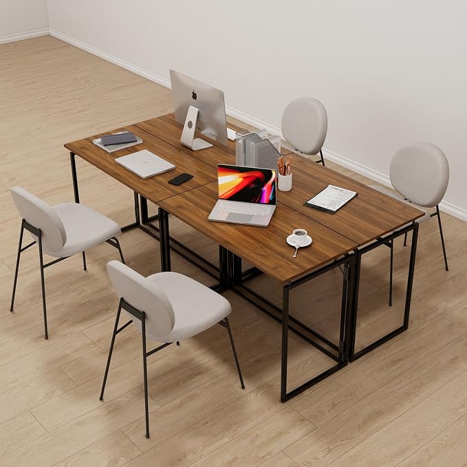 39.4" Folding Desk: No Assembly, Wood Top for Small Spaces | 39.4 in dual-monitor workspace, holds 150 lbs, folds flat to 2.3 in, splash-proof top, home office or gaming - Image 9