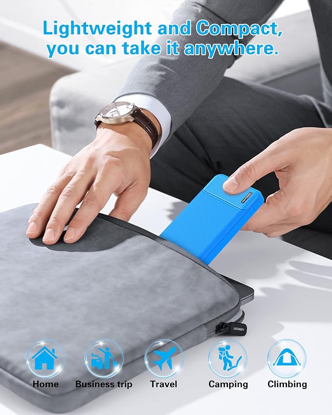AsperX 2 Pack 10000mAh Portable Charger Dual USB Power Bank Battery Pack | Slim Portable Phone Charger , External Travel Battery Pack for iPhone, Samsung, Google LG and Heated Vest - Image 6