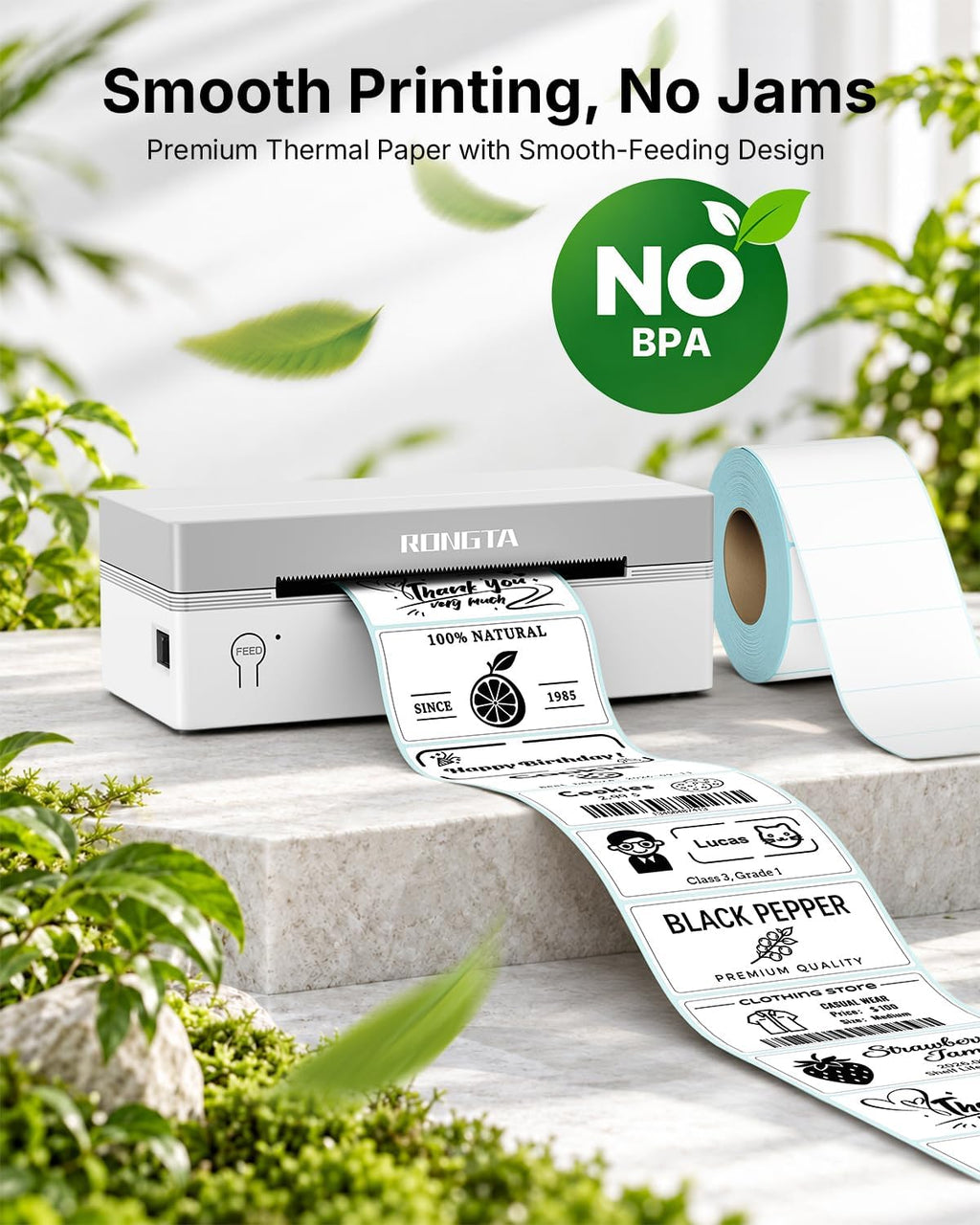 Rongta Direct Thermal 2x1 Barcode Labels - Roll of 1,000 Thermal Labels - Image 5