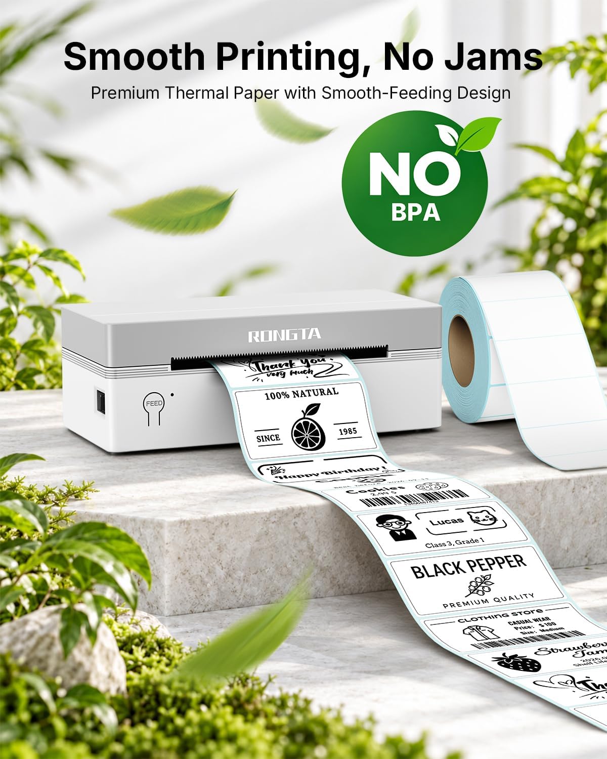 Rongta Direct Thermal 2x1 Barcode Labels - Roll of 1,000 Thermal Labels - Image 5