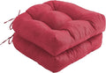 IPYNBAP Outdoor Chair Cushions Set of 2, Patio Chair Cushions with Ties, 17x17+4” Tufted Outdoor Seat Cushions, Waterproof Patio Furniture Cushions, Outdoor Dining Chair Pads, Burgundy by IPYNBAP