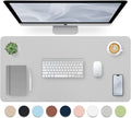 Large Desk Pad, Grey Desk Mat, Desk Pads on Top of Desks, Computer Mat Non-Slip, Desk Blotter Waterproof, Easy to Clean - Light Grey (31.5 x 15.7 Inches) by Bloss