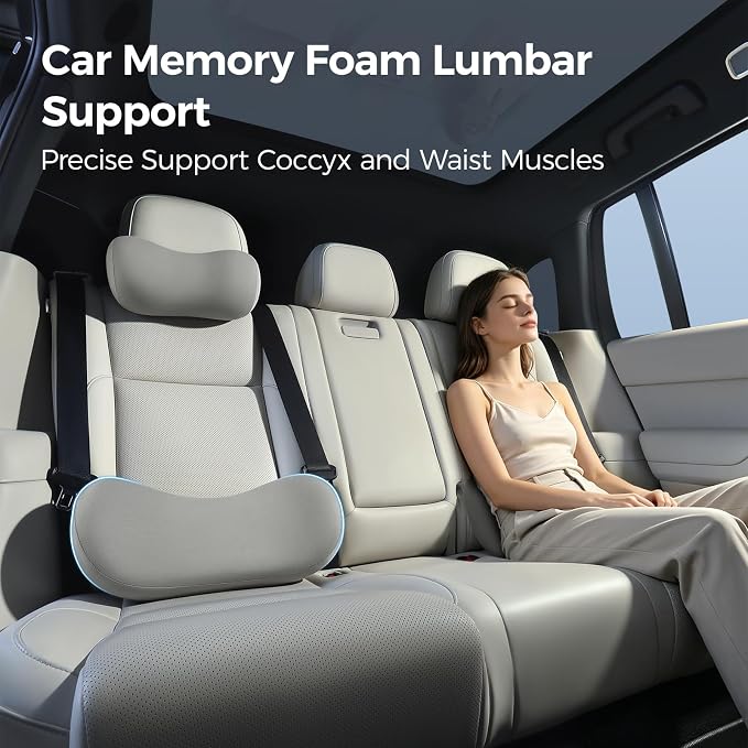 BABUR Lumbar Support Pillow for Car, Coccyx Pain Relief Cushion | Tightly Around the Coccyx, Ergonomics Memory Foam, Skin-Friendly Fabric, Fit Car Drive, Office Chair, Rest Seat, Wheelchair - Image 5