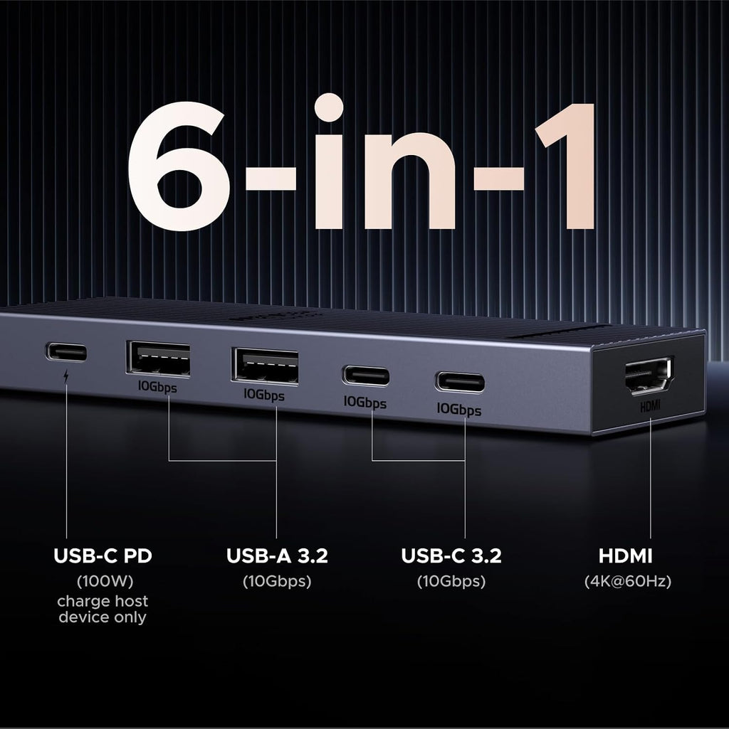 UGREEN Revodok Pro USB-C Hub 6 in 1 10Gbps 4K 60Hz HDMI - Image 2
