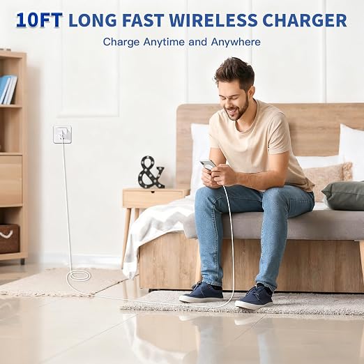Magnetic Wireless Charger for iPhone 17 with LED Light,10FT Long Mag-Safe Charger Magnetic Charging Pad with USB C PD Adapter Fast Charging for iPhone 17/17 Air/17 Pro Max/Pro/16/15/14/13/12,AirPods - Image 7