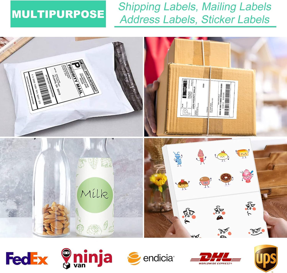 Half Sheet 8.5x5.5inch Shipping Mailing Label 4000 Counts, 2 Labels Per Sheet 8.5 x 11 for Laser & Inkjet Printer, Permanent Adhesive Label Square Corner (2000 Sheets) - Image 5